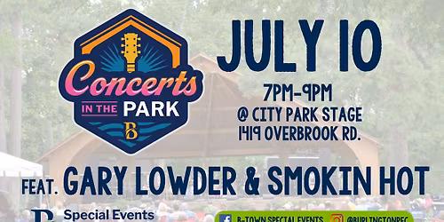 Concerts in the Park Series- July 2026