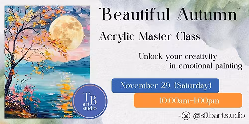 Paint Sip Acrylic Painting Workshop "Beautiful Autumn"