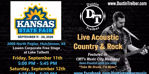 Dustin Treiber at the Kansas State Fair - Lowen Corporate Free Stage
