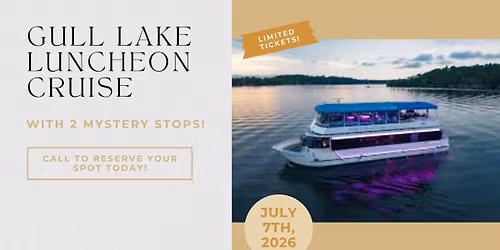 Gull Lake Yacht Luncheon Cruise & 2 Mystery Stops \u2728