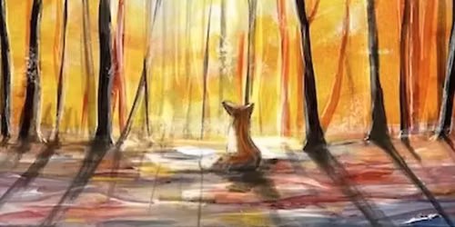 Paint a fox in a forest at Browns in Exeter