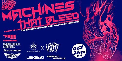 Machines that BLEED - a FREE Halloween-themed night of Live Electronic music and abstract visuals.