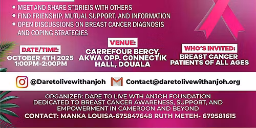 Breast Cancer Support Group Launch in Yaoundé, Cameroon - November 29th