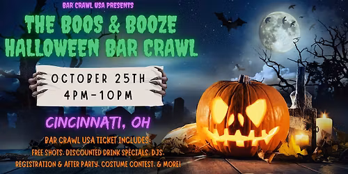 Cincinnati Boos & Booze Halloween Bar Crawl, by Bar Crawl USA