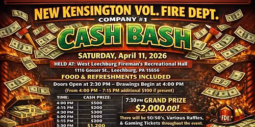 New Kensington VFD Co. 1 ANNUAL CASH BASH