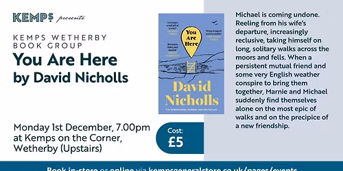 WETHERBY BOOK GROUP - MONDAY - You Are Here by David Nicholls