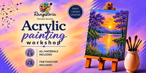 Purple Lakeside - Acrylic Painting Workshop