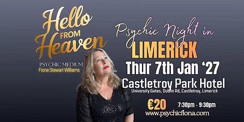 Psychic Night in Limerick Castletroy Hotel with Fiona Stewart-Williams
