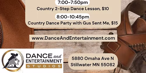 Wed. Nov. 5 - Gus Sent Me Country Band, Lesson & Dance!