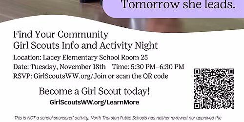 Find Your Community, A Girl Scouts Info and Activity Night in Lacey