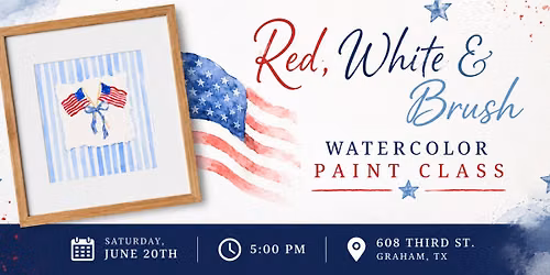 Red, White & Brush Watercolor Paint Class