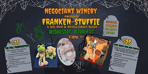FRANKEN-STUFFIE: A Sip, Snip & Stitch Craft Night