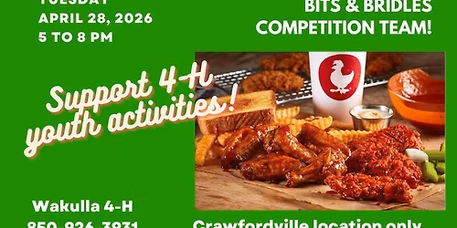 Zaxby's Share Night April 28 to benefit Bits & Bridles Club!