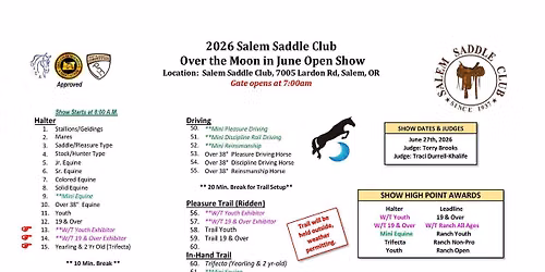 2026 JUNE 27TH OVER THE MOON IN JUNE OPEN SHOW