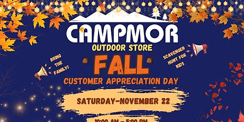 Campmor's FALL '25 Customer Appreciation Day!