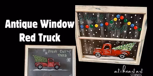Antique Window - Red Truck