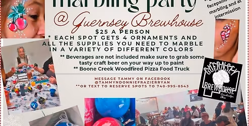 ornament marbling party @ Guernsey Brewhouse