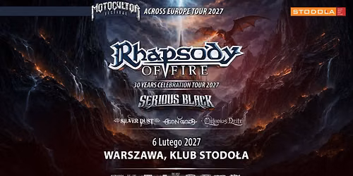 Motorcultor Across Europe Tour 2027: Rhapsody of Fire, Serious Black | 6.02.2027 | Klub Stodo\u0142a