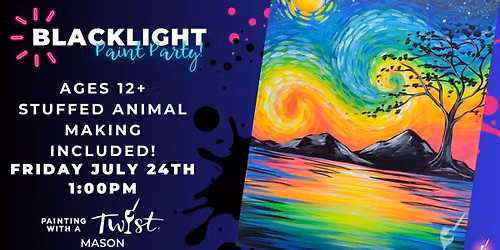 Teen Camp \u2013 Blacklight Event + Stuffed Animal Making (Ages 12+)
