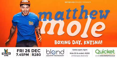 Matthew Mole live on Boxing Day