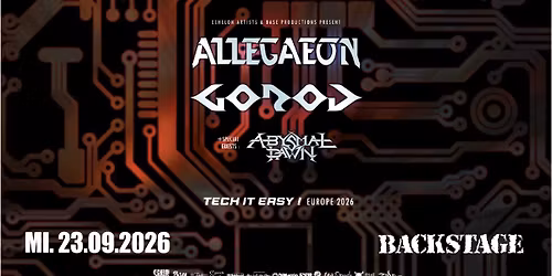 ALLEGAEON & GOROD | TECH IT EASY! UK\/EUROPEAN TOUR 2026 | BACKSTAGE M\u00dcNCHEN 2026