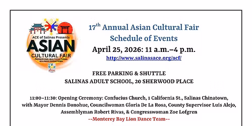 Annual Asian Cultural Experience Asian Festival 