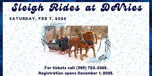 Sleigh Rides at DeVries (Second Weekend)
