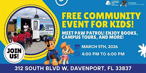 Free Community Day Event for Kids! Meet Chase and Skye LIVE