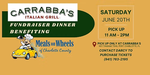 Carrabba's Fundraiser Dinner Tickets benefiting Meals on Wheels of Charlotte County
