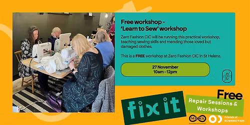 'Learn to Sew' workshop in St Helens