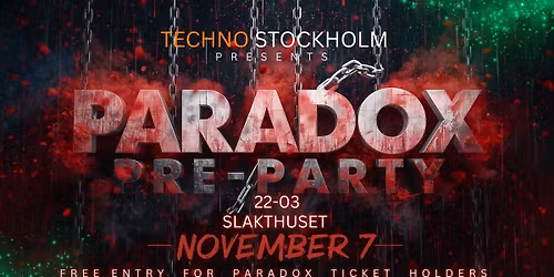 PARADOX PRE PARTY \/ Techno Stockholm