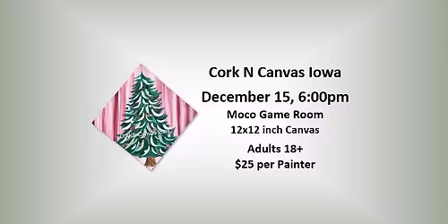 Moco Game Room-  Candy Cane Tree 12x12 -Cork N Canvas Iowa