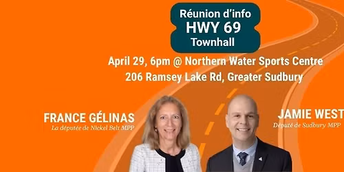 HWY 69 Townhall \/ R\u00e9union d\u2019info sur l'autoroute 69