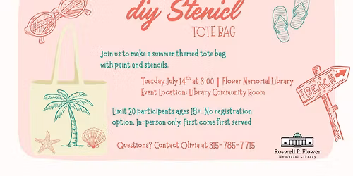 Ages 18+ DIY Stencil Tote Bag