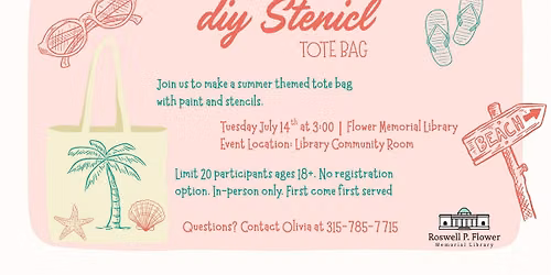 Ages 18+ DIY Stencil Tote Bag