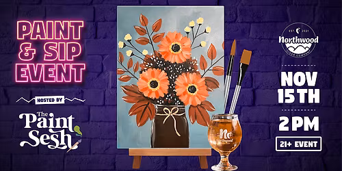 Paint & Sip Painting Event in Cincinnati, OH \u2013 \u201cFall Bouquet\u201d at Northwood