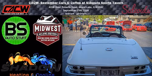 CACW: September Cars & Coffee at Sideouts Sports Tavern