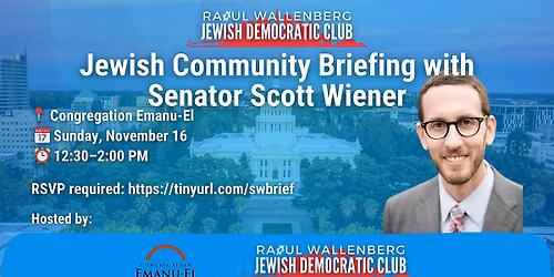 Jewish Community Briefing with Senator Scott Wiener