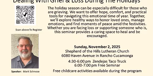 FREE Seminar:  Dealing With Grief & Loss During The Holidayss