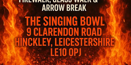 Halloween Psychic supper fire walk glass walk and arrow break