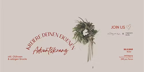 Adventskranz Workshop im Caf\u00e9 All\u00e9gresse