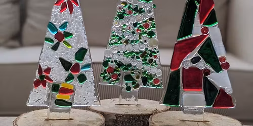 Fused glass trees in birch branch (2) $75 per person
