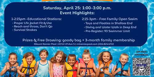 April Pool's Day (Water Safety Stations, Open Swim & Giveaways)