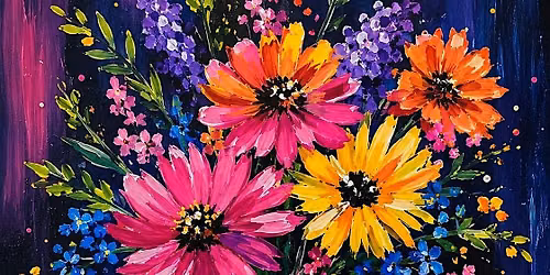 Toledo Blacklight Paint and Sip Party \u2013 Neon Wildflowers