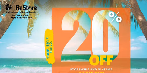Shop, Save, Build Sale at Rockford ReStore! 