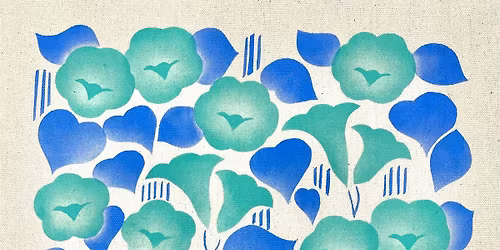 Design, cut and print a stencil printed repeat floral pattern for fabric