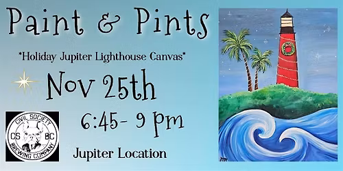 Jupiter Lighthouse for the Holidays Paint Night
