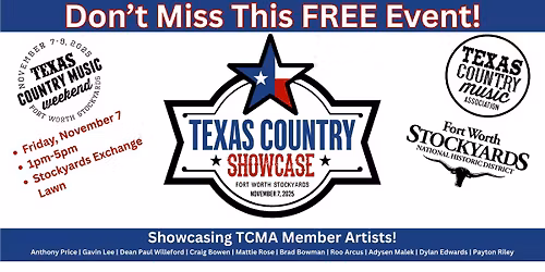 FREE Texas Country Showcase During Texas Country Music Weekend in the Stockyards