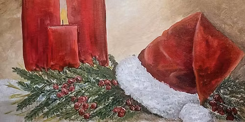 SANTA HAT & CANDLES - Private Paint Party - Angelica Brubaker