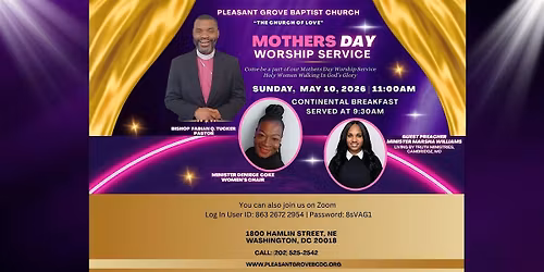 Pleasant Grove Baptist Church Continental Breakfast & Mother's Day Service